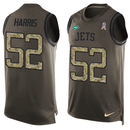 Nike Jets #52 David Harris Green Men's Stitched NFL Limited Salute To Service Tank Top Jersey - Click Image to Close